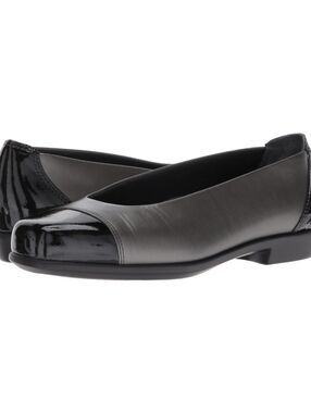 SAS Coco Bow Black Patent Leather Flats Shoes Women Size 8 US